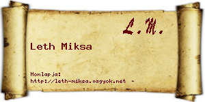 Leth Miksa névjegykártya